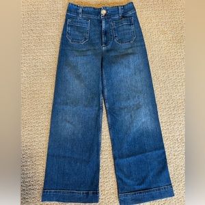 Anthropologie Colette Denim - Cropped wide leg blue jeans